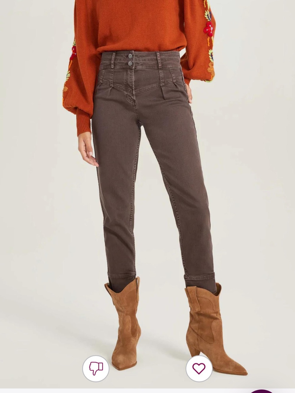 Something Navy Cotton Denim Straight Leg Yoke Front Jeans Pants Brown 2 & 4 NWT!